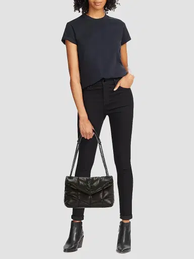 Saint Laurent Women's Puffer Small Shoulder Bag in Nappa Leather - Noir | Thumbnail 2
