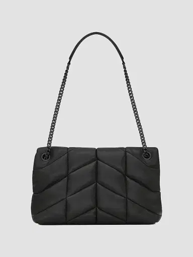 Saint Laurent Women's Puffer Small Shoulder Bag in Nappa Leather - Noir | Thumbnail 3