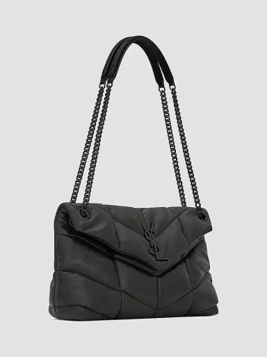 Saint Laurent Women's Puffer Small Shoulder Bag in Nappa Leather - Noir | Thumbnail 6