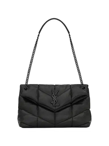 Saint Laurent Women's Puffer Small Shoulder Bag in Nappa Leather - Noir | Thumbnail 1