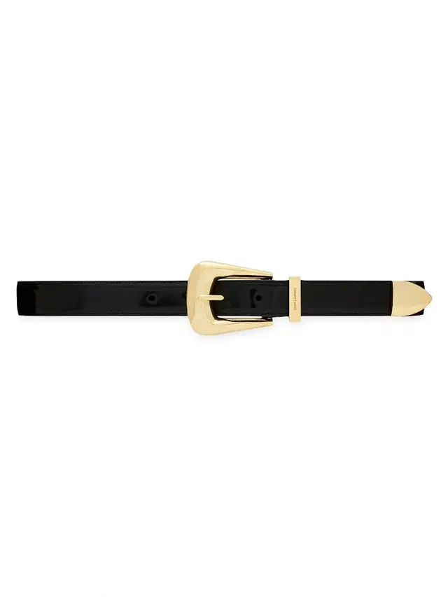 Women's Folk Buckle Belt in Brushed Leather - Black Women's Folk Buckle Belt in Brushed Leather - Black