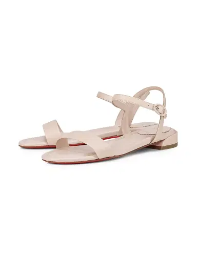Christian Louboutin Women's Sweet Jane Nappa Leather Flat Sandals - Leche | Thumbnail 2