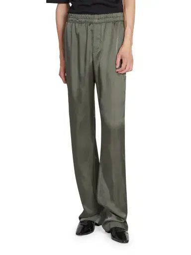 Saint Laurent Women's Relaxed Pants in Twill - Kaki | Thumbnail 3 Saint Laurent Women's Relaxed Pants in Twill - Kaki | Thumbnail 3