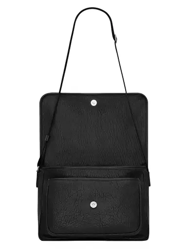 Saint Laurent Men's Niki Messenger Bag In Grained Leather - Black | Thumbnail 3 Saint Laurent Men's Niki Messenger Bag In Grained Leather - Black | Thumbnail 3