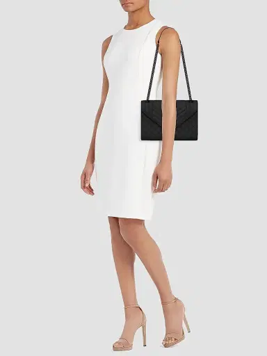 Saint Laurent Women's Medium Envelope Monogram Matelassé Leather Shoulder Bag - Black | Thumbnail 2 Saint Laurent Women's Medium Envelope Monogram Matelassé Leather Shoulder Bag - Black | Thumbnail 2