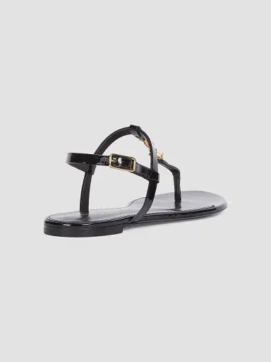 Saint Laurent Women's Cassandra Patent Leather Slingback Thong Sandals - Nero | Thumbnail 3 Saint Laurent Women's Cassandra Patent Leather Slingback Thong Sandals - Nero | Thumbnail 3
