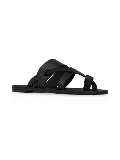 Saint Laurent Men's Culver Mules in Smooth Leather - Black | Thumbnail 3