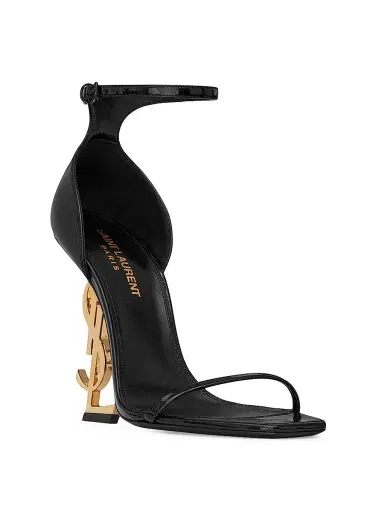 Saint Laurent Women's Opyum Sandals in Patent Leather - Black - Size 10.5 | Thumbnail 2