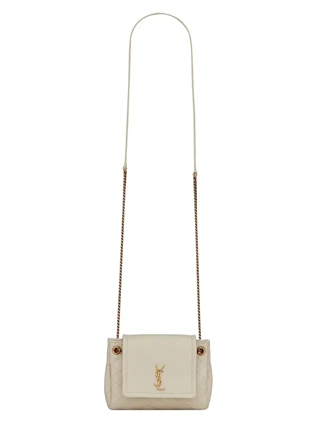 Saint Laurent Women's Mini Nolita In Lambskin - Blanc Vintage
