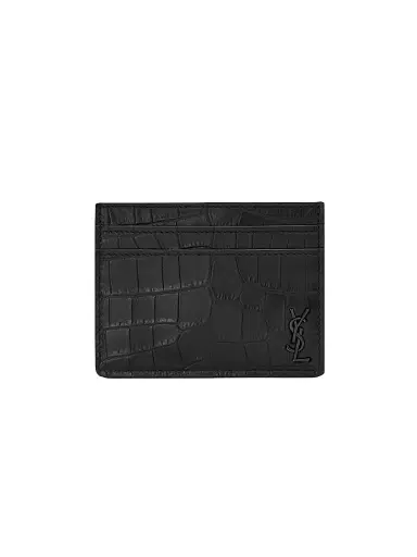 Saint Laurent Men's Embossed Leather Cardholder | Thumbnail 1