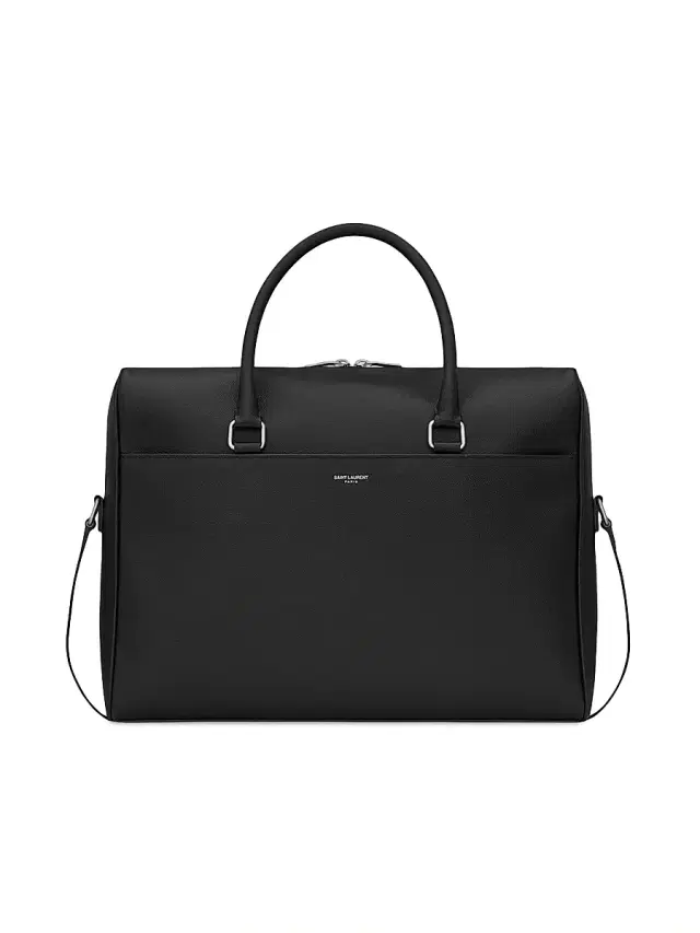 Saint Laurent Men's Leather Briefcase - Nero