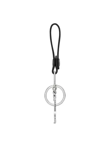 Saint Laurent Men's Cassandre Key Ring in Smooth Leather - Black | Thumbnail 2 Saint Laurent Men's Cassandre Key Ring in Smooth Leather - Black | Thumbnail 2