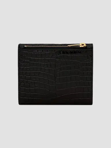 Saint Laurent Women's Uptown Compact Wallet In Crocodile-embossed Shiny Leather | Thumbnail 2 Saint Laurent Women's Uptown Compact Wallet In Crocodile-embossed Shiny Leather | Thumbnail 2
