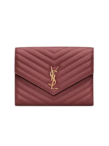 Saint Laurent Women's Cassandre Matelassé Flap Pouch In Lambskin - Green 0 | Thumbnail 1 Saint Laurent Women's Cassandre Matelassé Flap Pouch In Lambskin - Green 0 | Thumbnail 1