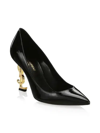 Saint Laurent Women's Opyum Point-Toe Patent Leather Pumps - Black | Thumbnail 2 Saint Laurent Women's Opyum Point-Toe Patent Leather Pumps - Black | Thumbnail 2