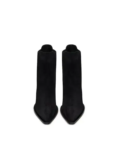 Saint Laurent Women's Theo Chelsea Boots in Suede - Black - Size 11.5 | Thumbnail 3