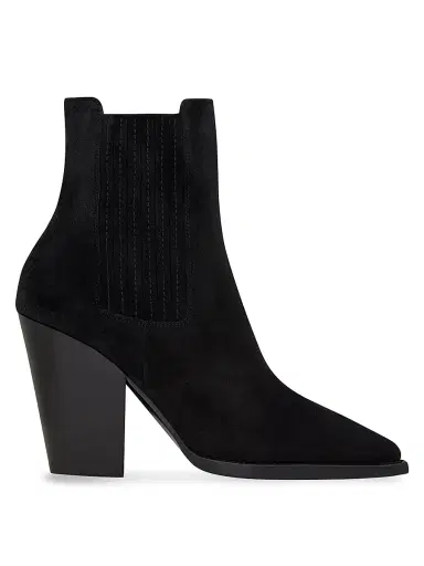 Saint Laurent Women's Theo Chelsea Boots in Suede - Black - Size 11.5 | Thumbnail 1