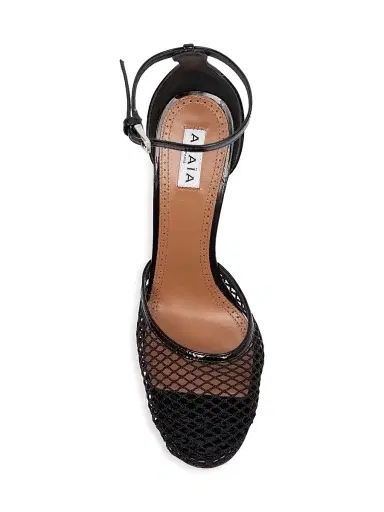 ALAIA Women's 90MM Mesh & Leather Pumps - Noir | Thumbnail 5 ALAIA Women's 90MM Mesh & Leather Pumps - Noir | Thumbnail 5