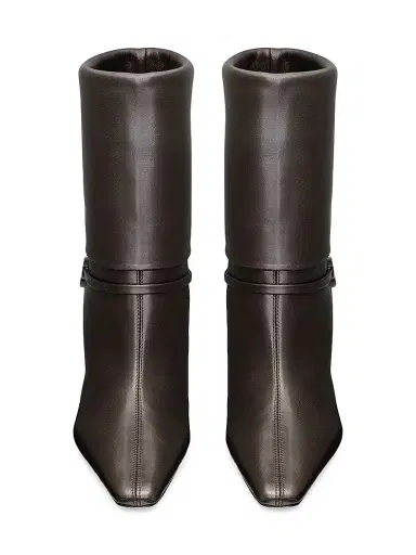 Saint Laurent Women's Niki Booties in Smooth Leather - Eagle Brown - Size 4 | Thumbnail 3 Saint Laurent Women's Niki Booties in Smooth Leather - Eagle Brown - Size 4 | Thumbnail 3