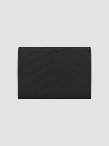 Saint Laurent Women's Cassandre Matelass Small Envelope Wallet in Grain de Poudre Embossed Leather - Nero | Thumbnail 2 Saint Laurent Women's Cassandre Matelass Small Envelope Wallet in Grain de Poudre Embossed Leather - Nero | Thumbnail 2
