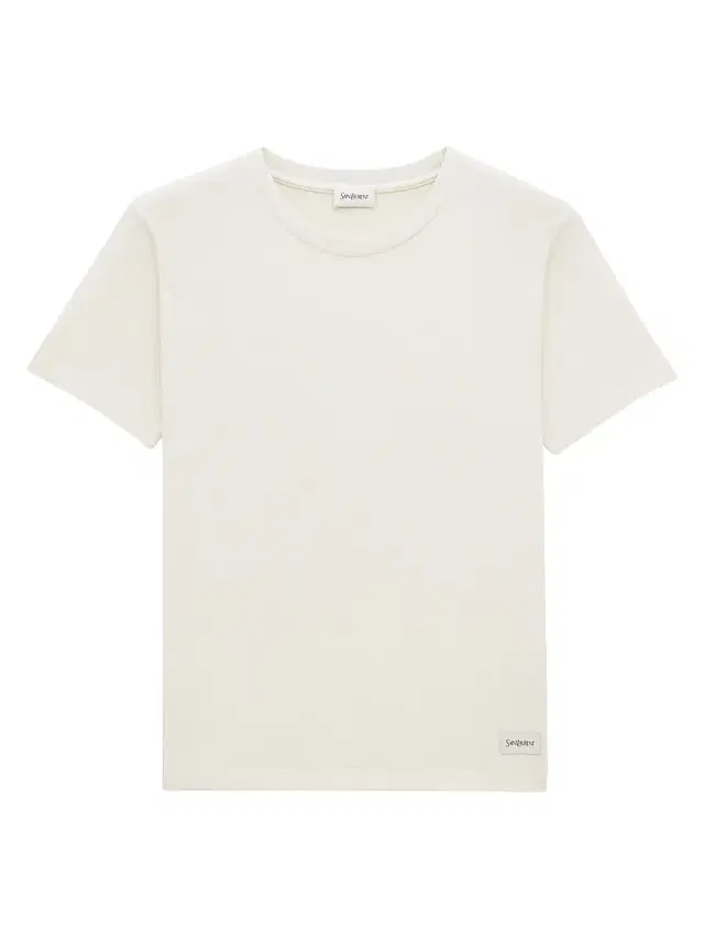 Saint Laurent Women's T-Shirt with Short Sleeve Crewneck - Natural