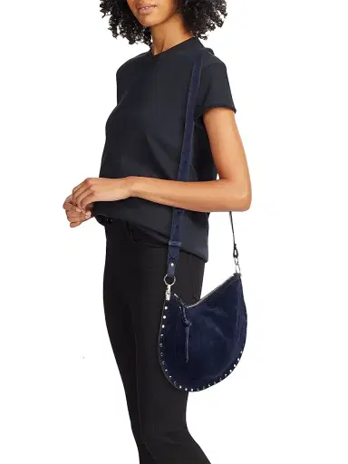 Isabel Marant Women's Oskan Soft Zipped Suede Shoulder Bag - Dark Midnight | Thumbnail 2 Isabel Marant Women's Oskan Soft Zipped Suede Shoulder Bag - Dark Midnight | Thumbnail 2