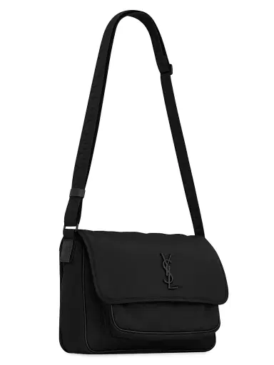 Saint Laurent Men's Niki Messenger Bag In Econyl - Black | Thumbnail 5 Saint Laurent Men's Niki Messenger Bag In Econyl - Black | Thumbnail 5