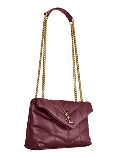 Saint Laurent Women's Puffer Toy Shoulder Bag in Quilted Lambskin - Rouge Cabernet | Thumbnail 2 Saint Laurent Women's Puffer Toy Shoulder Bag in Quilted Lambskin - Rouge Cabernet | Thumbnail 2
