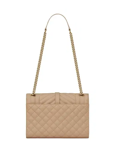 Saint Laurent Women's Envelope Medium Chain Bag in Mix Matelassé - Dark Beige | Thumbnail 5 Saint Laurent Women's Envelope Medium Chain Bag in Mix Matelassé - Dark Beige | Thumbnail 5