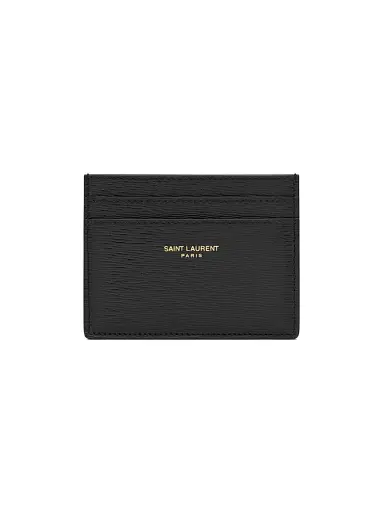 Saint Laurent Men's Card Case In Ripple Embossed Leather - Black | Thumbnail 1 Saint Laurent Men's Card Case In Ripple Embossed Leather - Black | Thumbnail 1