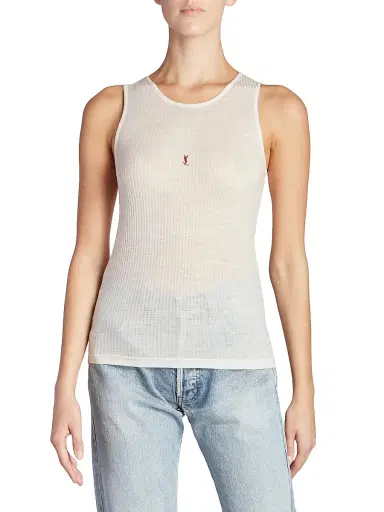 Saint Laurent Women's Cassandre Tank Top - Beige Rouge - Size Large | Thumbnail 2