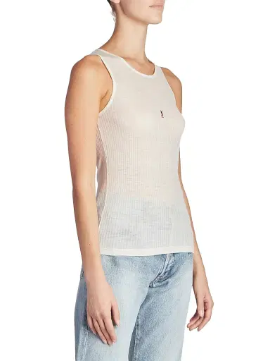 Saint Laurent Women's Cassandre Tank Top - Beige Rouge - Size Large | Thumbnail 3