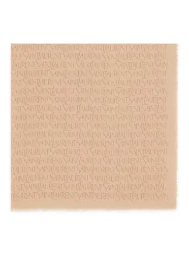 Saint Laurent Women's Large Square Scarf in Modal and Cashmere - Beige And Light Brown | Thumbnail 1 Saint Laurent Women's Large Square Scarf in Modal and Cashmere - Beige And Light Brown | Thumbnail 1