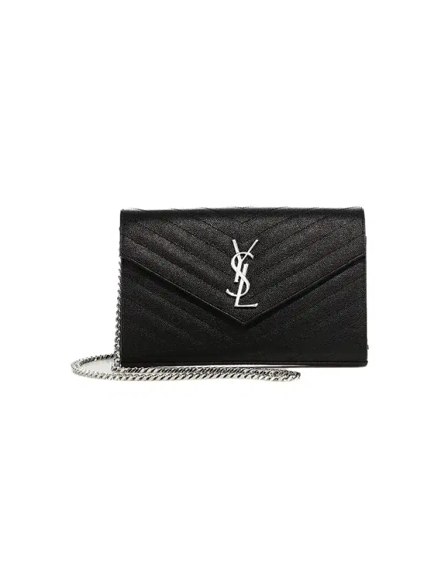 Saint Laurent Women's Monogram Matelasse Leather Wallet-On-Chain - Black