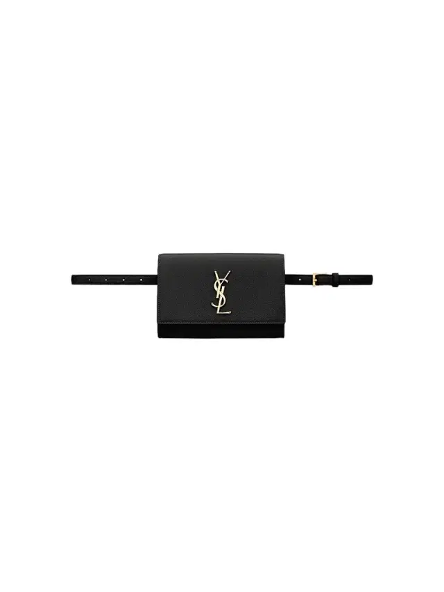 Saint Laurent Women's Kate Belt Bag In Grain De Poudre-Embossed Leather - Black