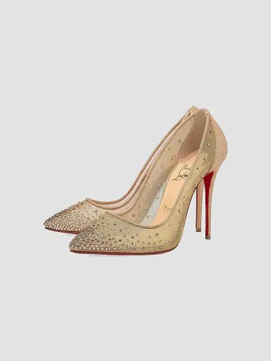 Christian Louboutin Women's Follies 100MM Mesh Strass Pumps | Thumbnail 2 Christian Louboutin Women's Follies 100MM Mesh Strass Pumps | Thumbnail 2