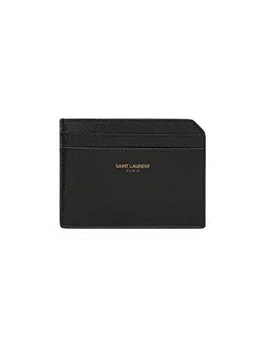 Saint Laurent Men's Open Card Case In Coated Bark Leather | Thumbnail 1