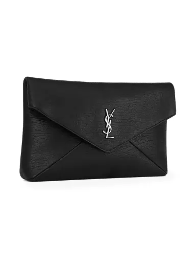Saint Laurent Men's Cassandre Large Envelope Pouch In Lambskin | Thumbnail 3