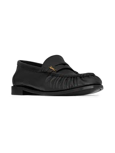 Saint Laurent Men's Le Loafer Penny Slippers in Shiny Creased Leather - Black - Size 8 | Thumbnail 2 Saint Laurent Men's Le Loafer Penny Slippers in Shiny Creased Leather - Black - Size 8 | Thumbnail 2