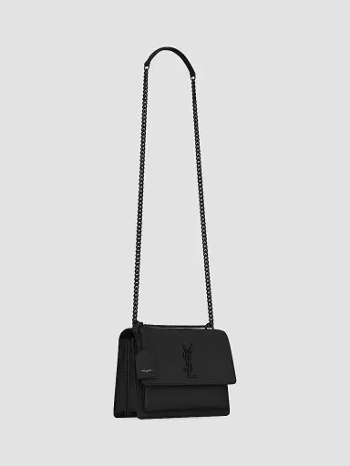 Saint Laurent Women's Sunset Medium Chain Bag in Smooth Leather - Nero | Thumbnail 6 Saint Laurent Women's Sunset Medium Chain Bag in Smooth Leather - Nero | Thumbnail 6