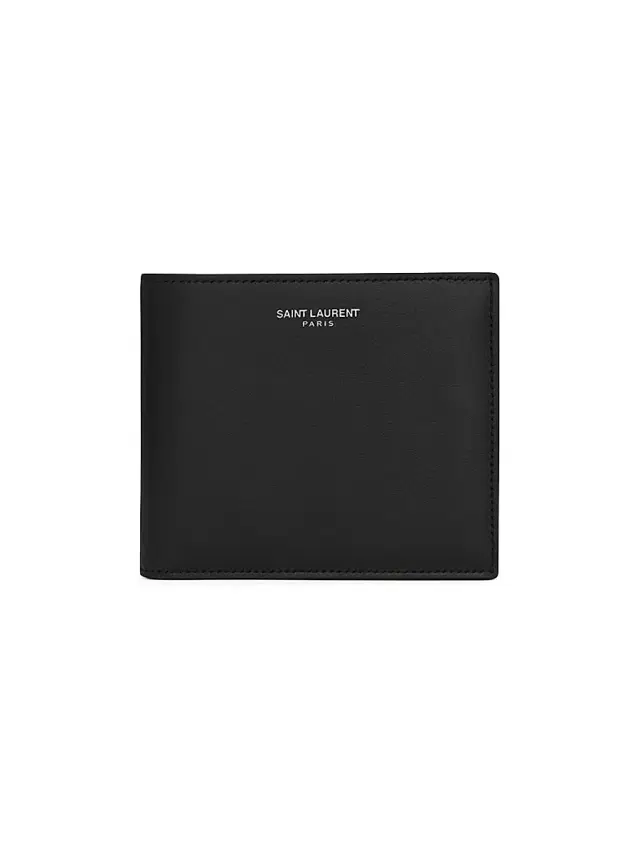 Saint Laurent Men's East/West Wallet In Smooth Leather - Black