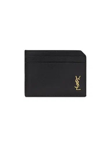 Saint Laurent Men's Tiny Cassandre Open Card Case in Shiny Leather | Thumbnail 1 Saint Laurent Men's Tiny Cassandre Open Card Case in Shiny Leather | Thumbnail 1