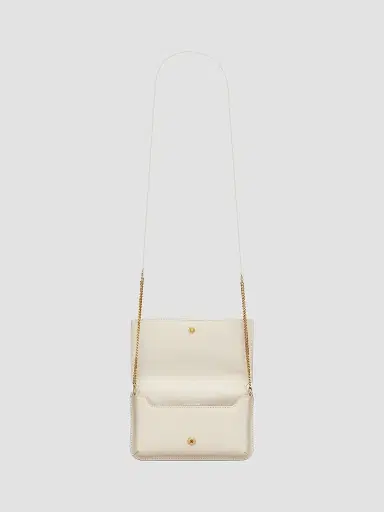 Saint Laurent Women's Cassandre Phone Holder with Strap in Smooth Leather | Thumbnail 2 Saint Laurent Women's Cassandre Phone Holder with Strap in Smooth Leather | Thumbnail 2