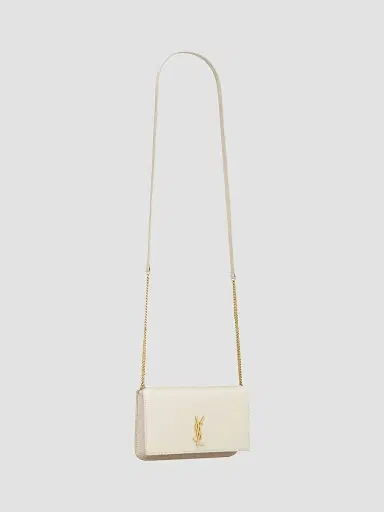 Saint Laurent Women's Cassandre Phone Holder with Strap in Smooth Leather | Thumbnail 5 Saint Laurent Women's Cassandre Phone Holder with Strap in Smooth Leather | Thumbnail 5