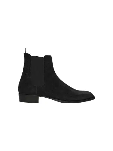 Saint Laurent Men's Wyatt Suede Chelsea Boots - Nero - Size 7.5 | Thumbnail 1