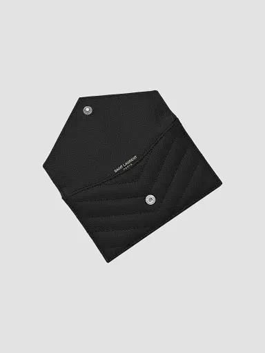 Saint Laurent Women's Cassandre Matelassé Fragments Flap Card Case - Nero | Thumbnail 4 Saint Laurent Women's Cassandre Matelassé Fragments Flap Card Case - Nero | Thumbnail 4