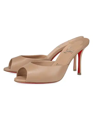 Christian Louboutin Women's Me Dolly 5MM Leather Mules - Black | Thumbnail 2