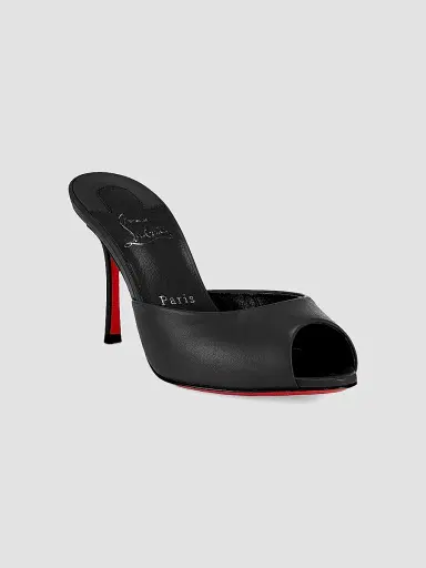 Christian Louboutin Women's Me Dolly 5MM Leather Mules - Black | Thumbnail 6