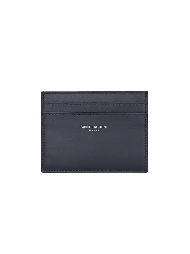 Saint Laurent Men's Card Case in Smooth Leather - Midnight Blue
