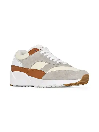 Saint Laurent Men's Bump Sneakers In Nylon, Suede And Leather - White Air Grey And Honey | Thumbnail 2